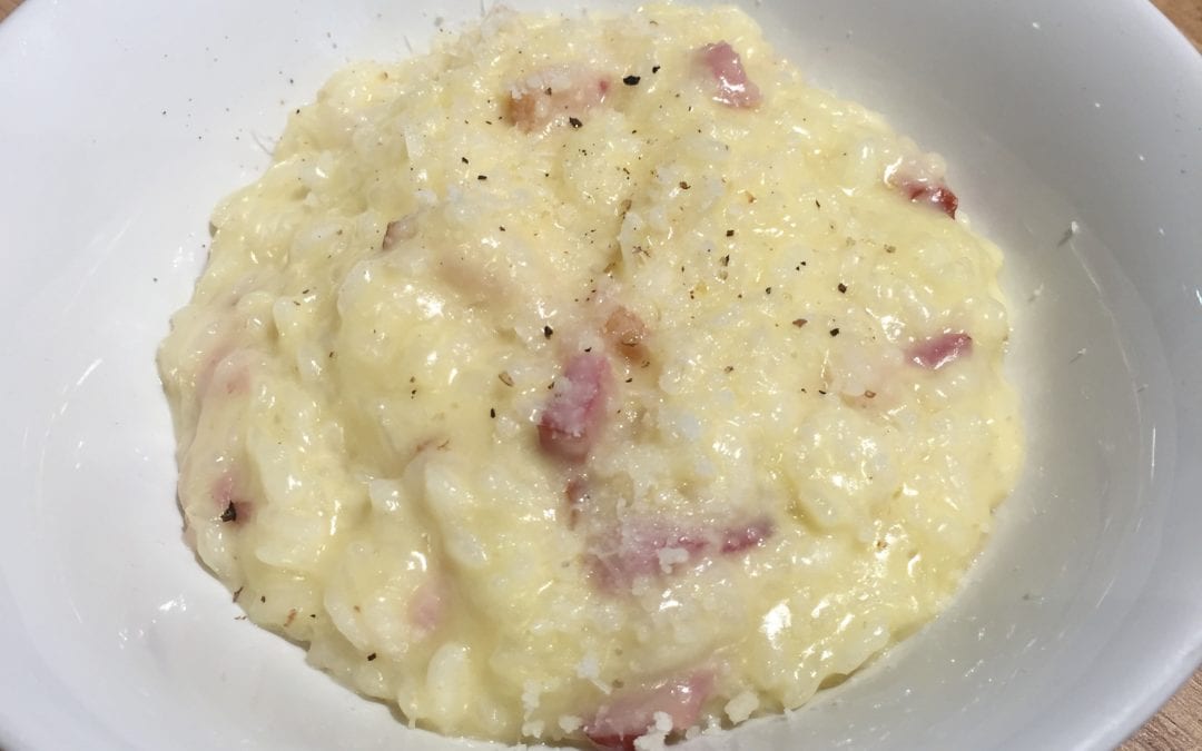 Receta de risotto a la carbonara