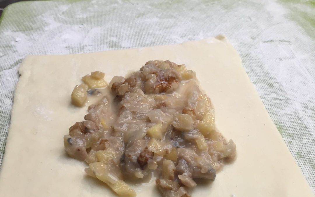 receta de trenza hojaldrada de gorgonzola y nueces