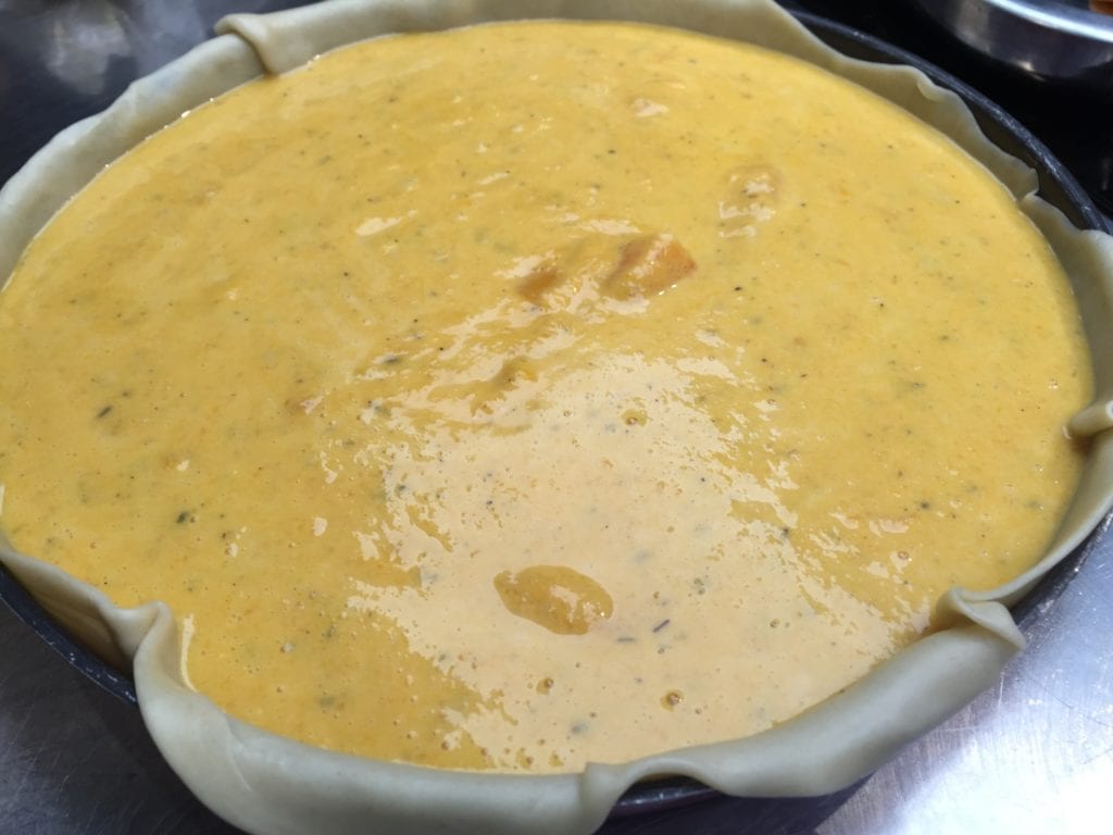 quiche de calabaza y parmesano