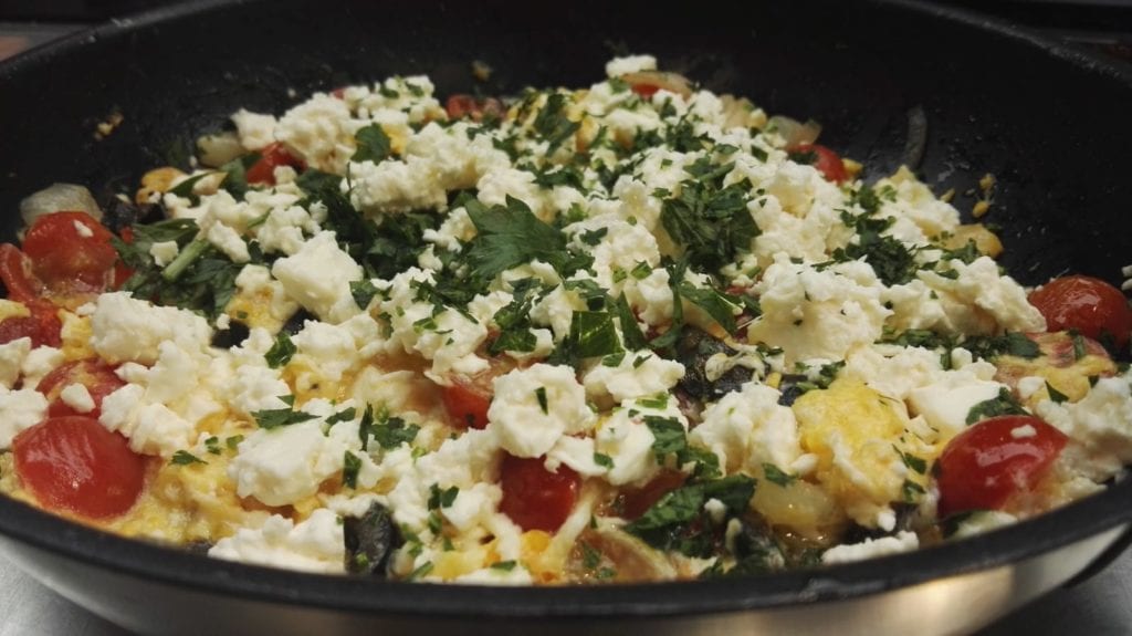 Sartén de ensalada griega