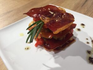 Receta de mil hojas de jamón y chilindrón