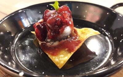 Receta: Pintxo crujiente de boquerones y cerezas