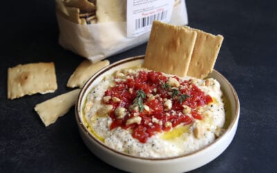 Receta: Hummus de alubias con muhammara y crackers de la Zarola