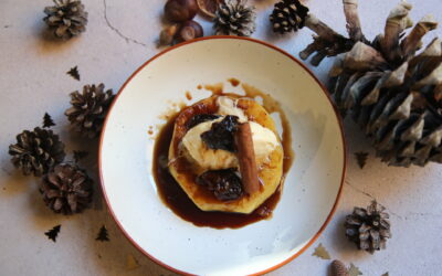 Receta:  Piña al ron caramelizada con helado de vainilla