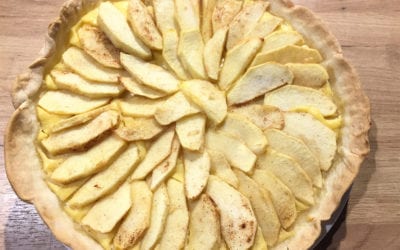 Receta de tarta de manzana con crema pastelera